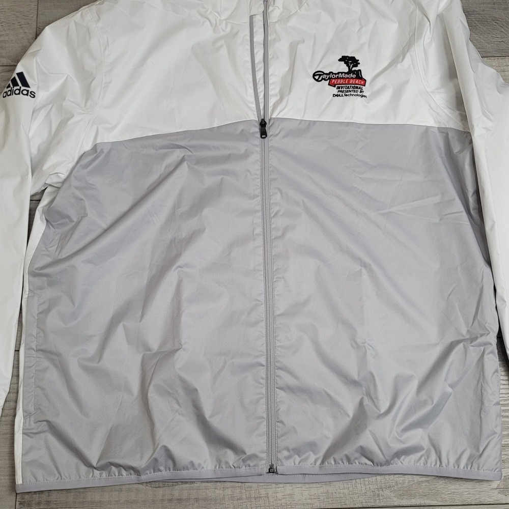 ⛳Adidas Golf Climastorm Jacket Mens 2XL White Zip TaylorMade Pebble Beach 2018 - Picture 4 of 16